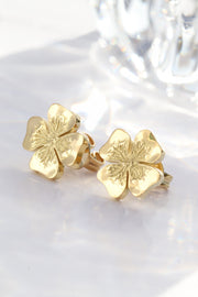 Gold Clover Stud Earrings