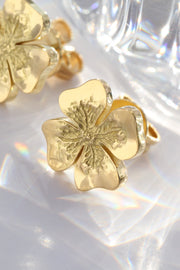 Gold Clover Stud Earrings